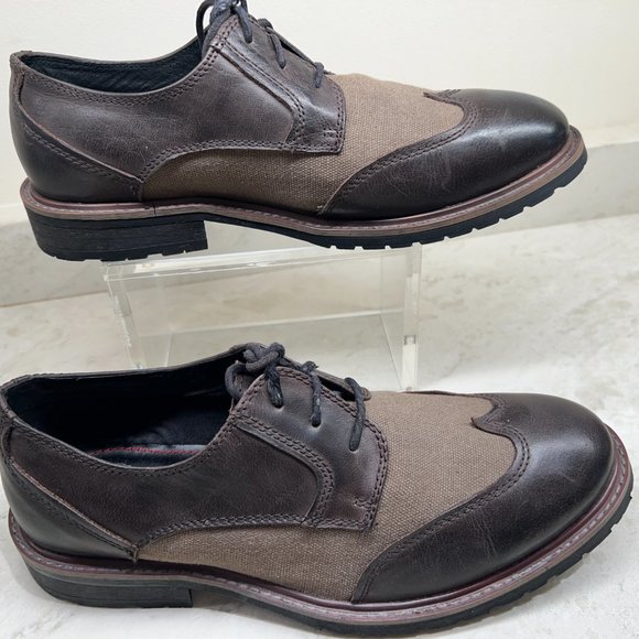 ROBERT WAYNE ATLAS Brown Wingtips Men's Size 10 1/2 Like New! - Picture 2 of 8
